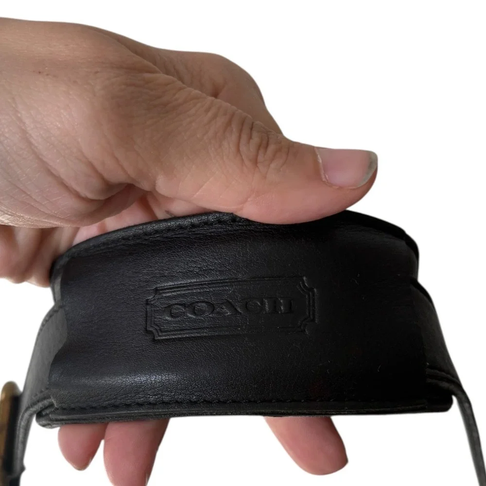 Coach Vintage Black Glove Tanned Leather 0537 Laptop Messenger Bag Case Luggage